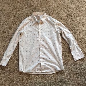 wonder nation white polka dot dress shirt